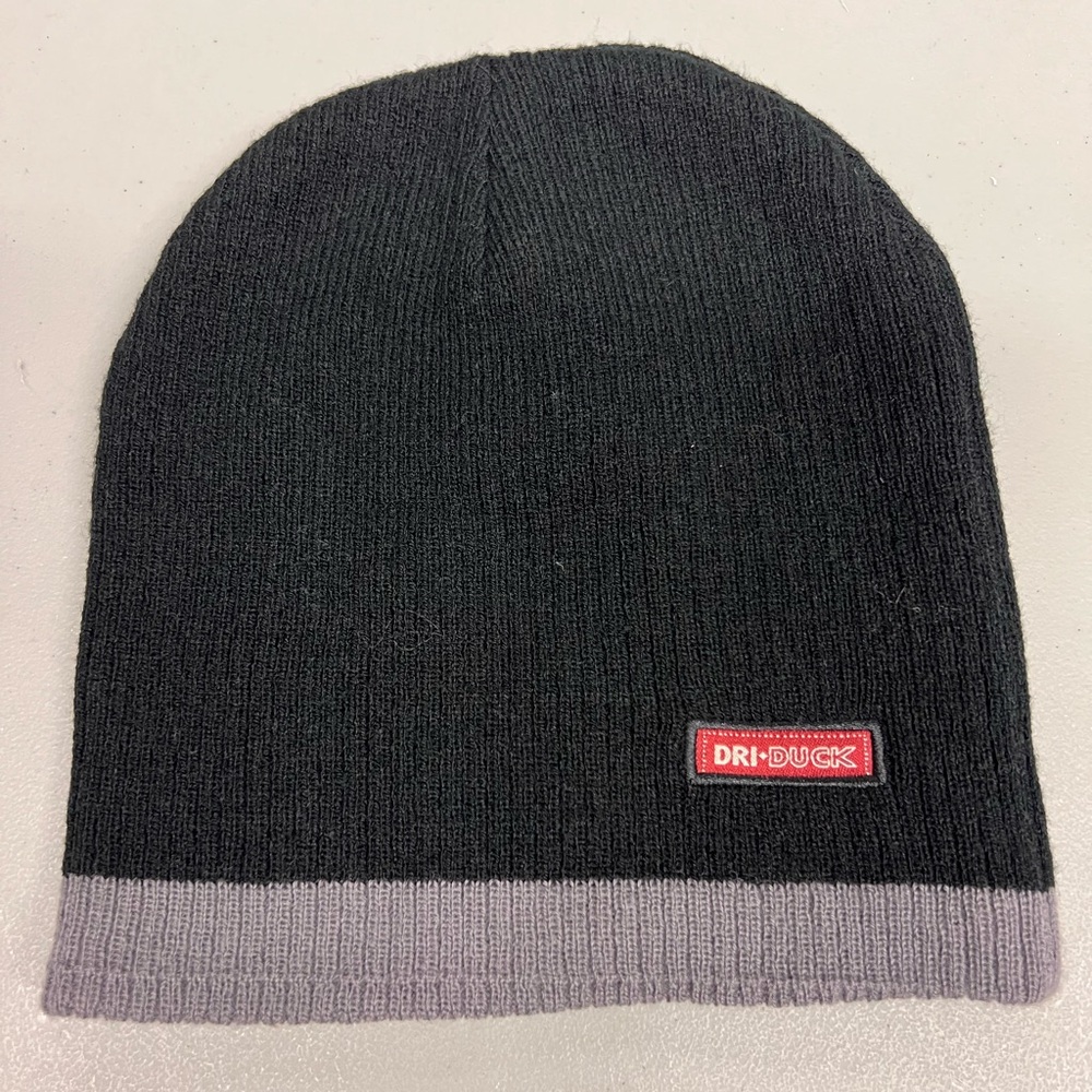 Black and Gray Beanie Hat